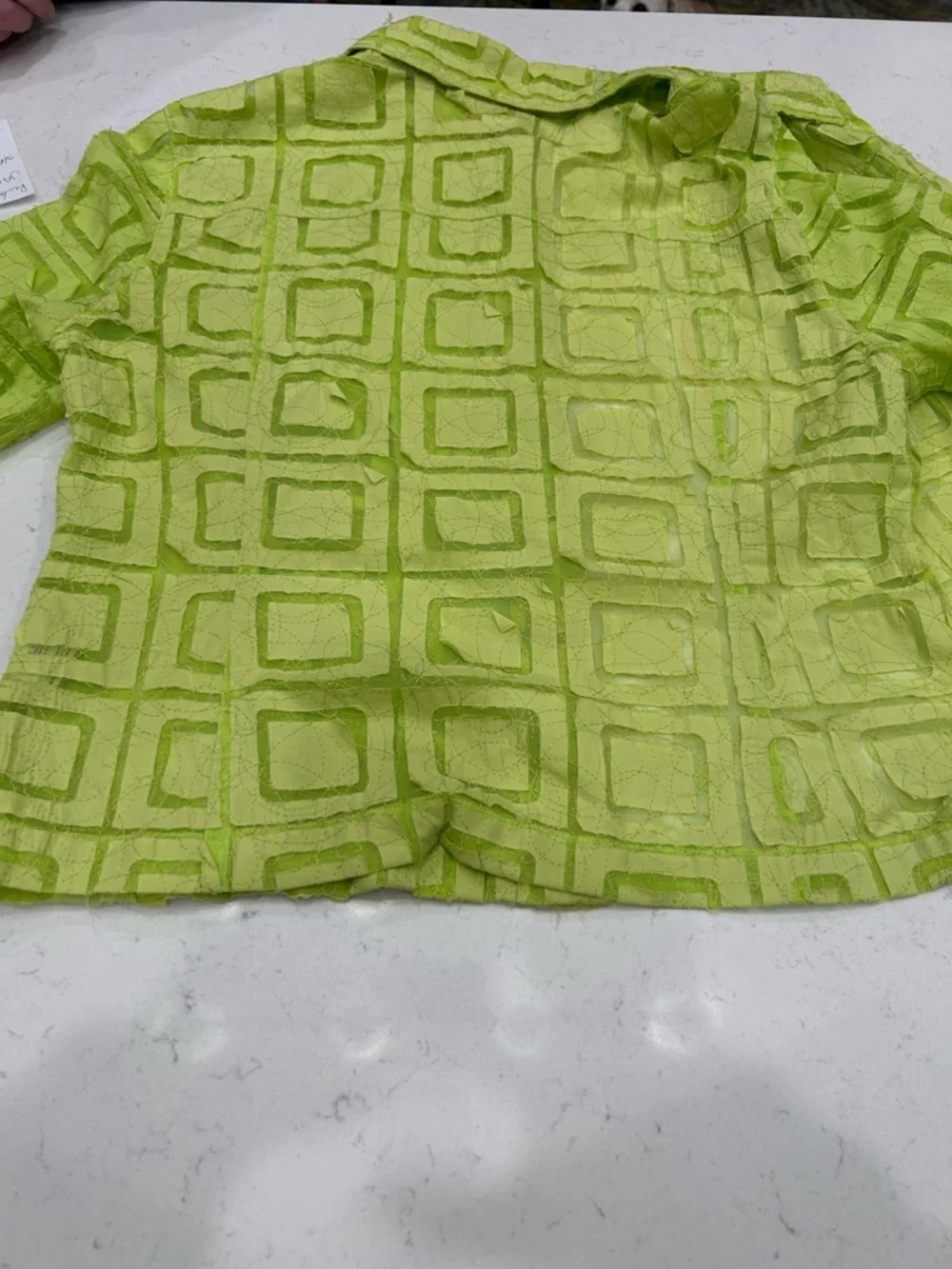 Ruby Rd. Lime Green Geometric Button-Front Jacket - Picture 2 of 7